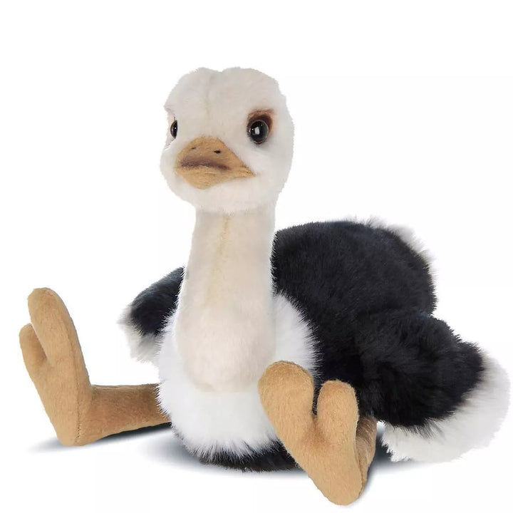 Bearington Ollie the Ostrich: Hand-Sewn 9" Tall Stuffed Ostrich with Ultra-Soft Feathers, Realistic Details