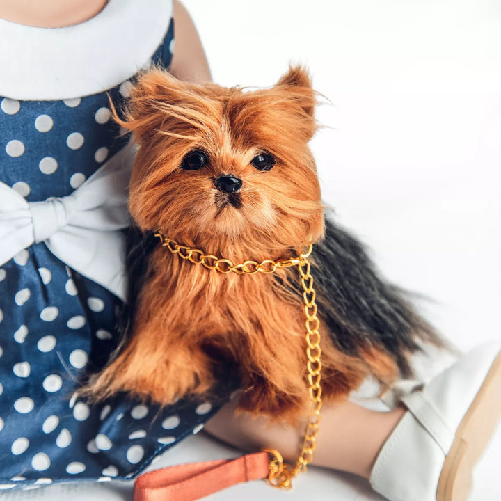 The Queen'S Treasures Teacup Yorkie Puppy, Collar, & Leash for 18" Dolls