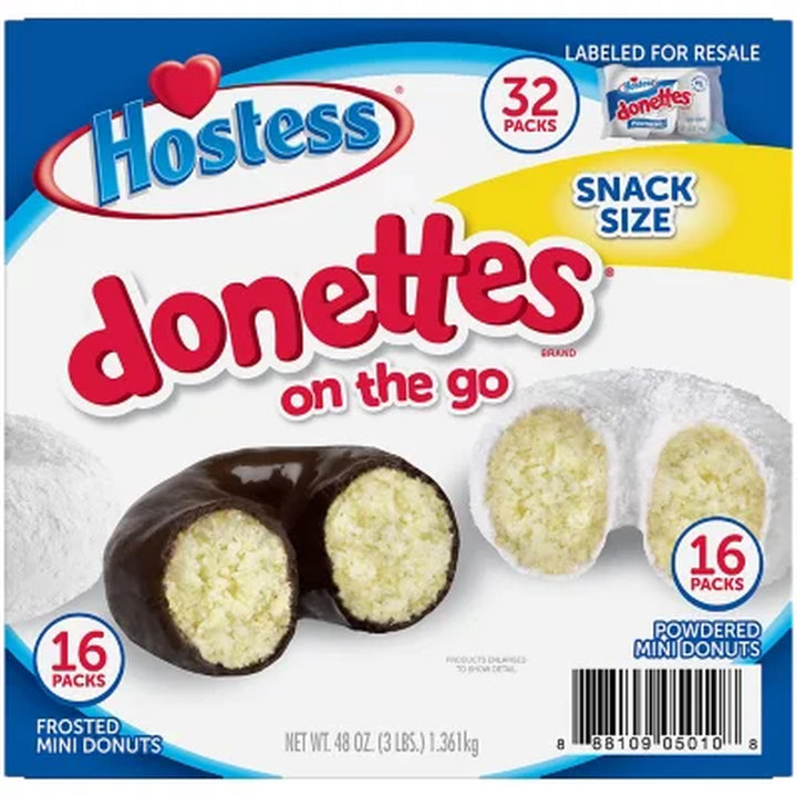 Hostess Donettes Variety Pack, 1.5 Oz., 32 Pk.