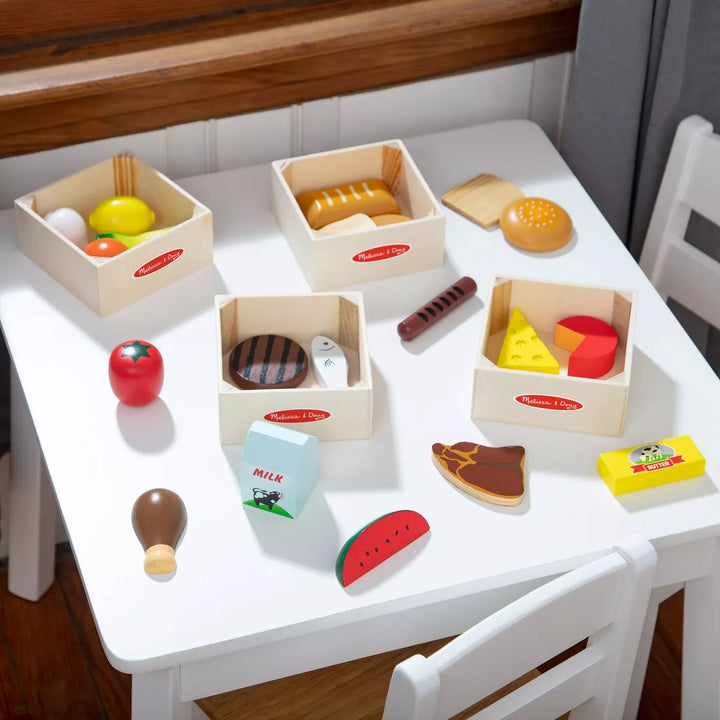 Melissa & Doug Food Groups - 21Pc Wooden and 4 Crates