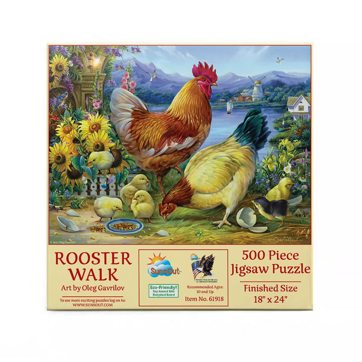 Sunsout Rooster Walk 500 Pc Jigsaw Puzzle 61918