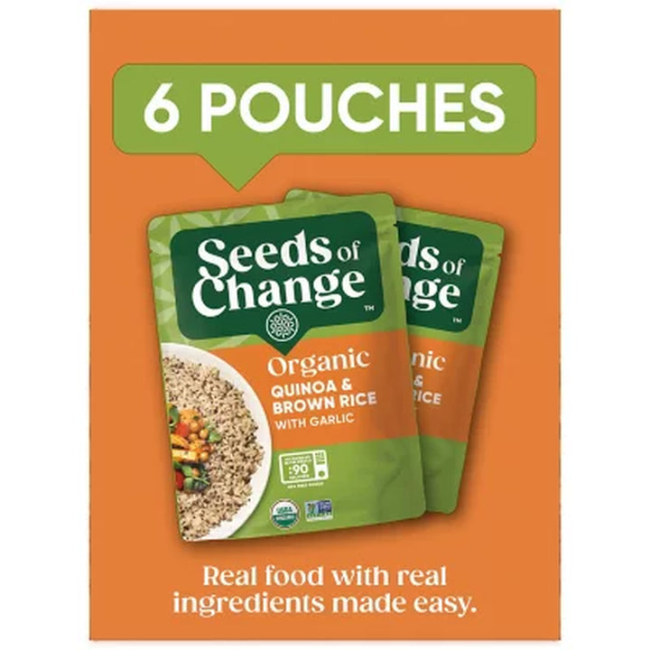 Seeds of Change Certified Organic Quinoa and Brown Rice with Garlic 8.5 Oz., 6 Pk.