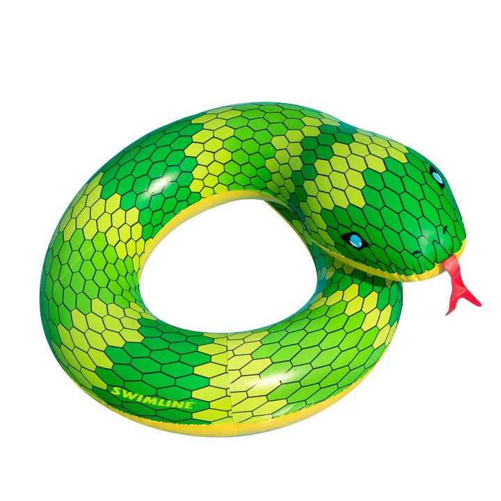 Swimline 28" Green and Yellow Snake Swimming Pool Inner Tube Float