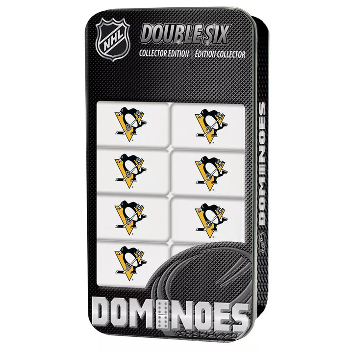 Masterpieces Officially Licensed NHL Pittsburgh Penguins 28 Piece Dominoes Game for Adults.