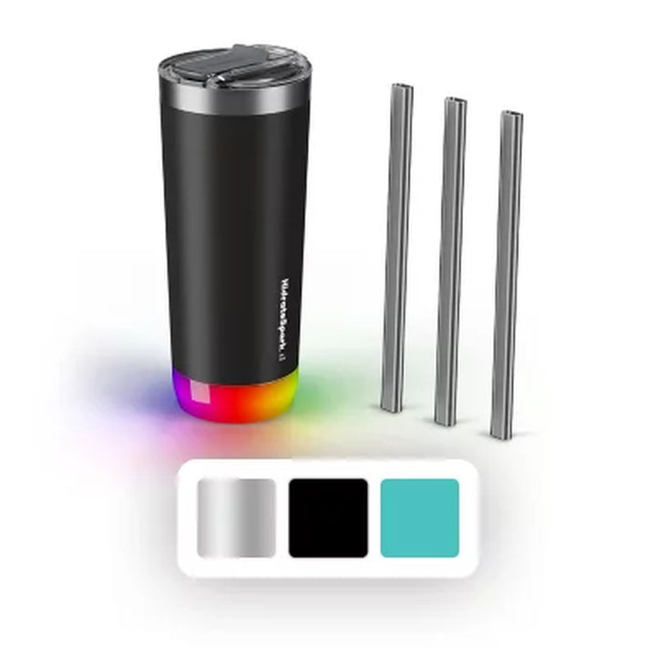 Hidratespark Pro 20-Oz. Stainless Steel Smart Tumbler W/ 3 Straws (Assorted Colors)