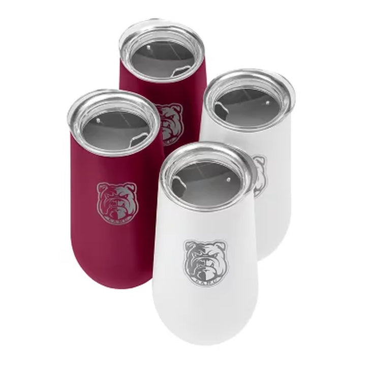 Logo Brands HBCU 10Oz Stainless Steel Insulated Tumblers with Lids, 4 Pack , Assorted Teams