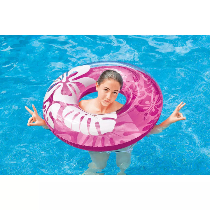 Intex 36 Inch Transparent Inflatable round Swimming Pool Ring Float (2 Pack)