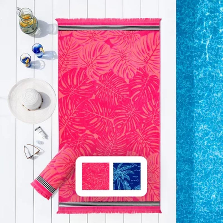 Member'S Mark Oversized Fashion 2Pk Beach Towel, 40" X 72", Assorted Designs