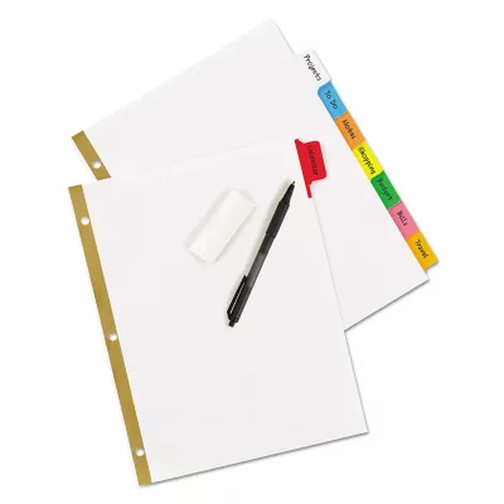 Avery Write & Erase Big Tab Paper Dividers, 8-Tab, Letter, Select Color