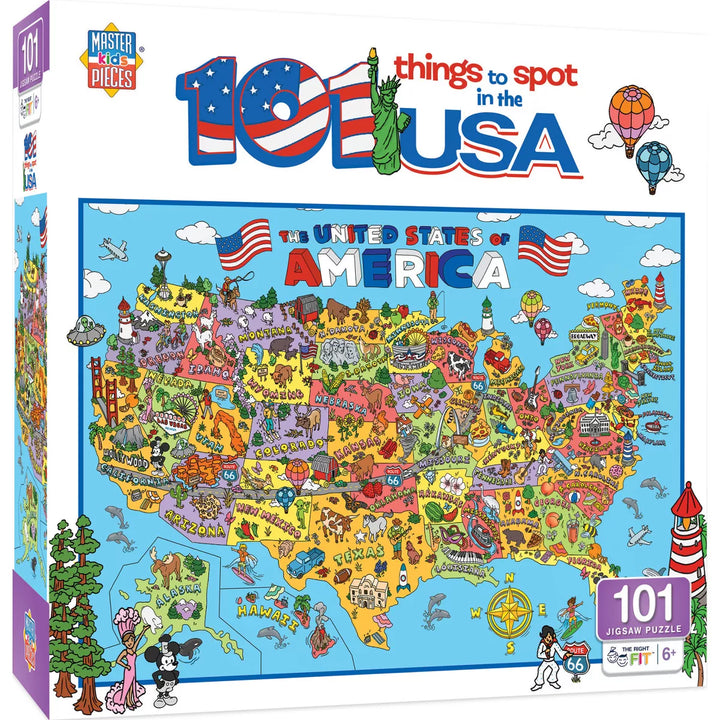 Masterpieces 101 Things to Spot in the USA 100 Piece Kids Puzzle.