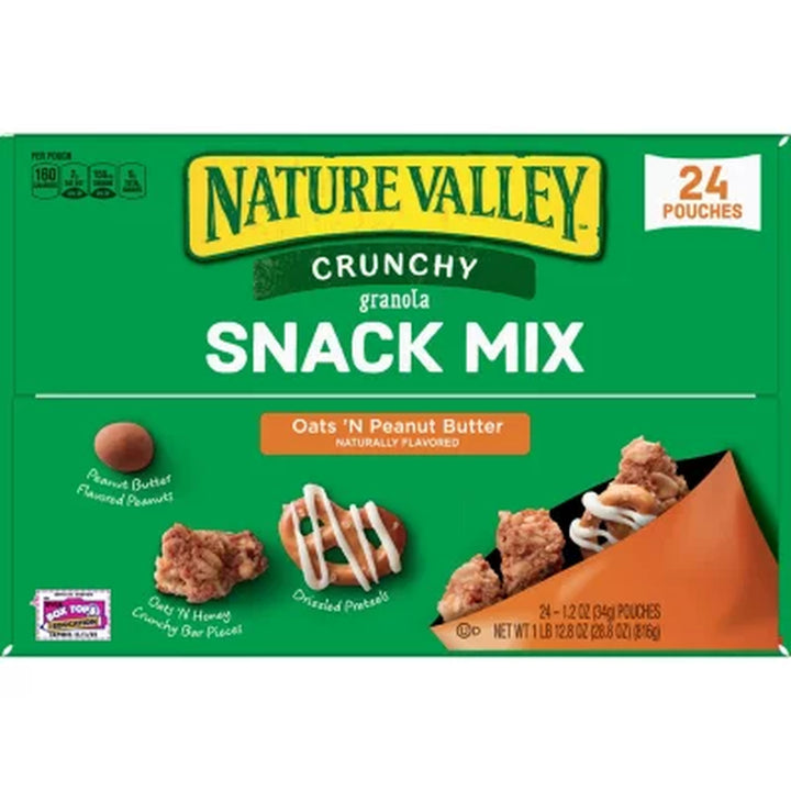 Nature Valley Crunchy Granola Snack Mix Oats 'N Peanut Butter 1.2 Oz., 24 Pk.