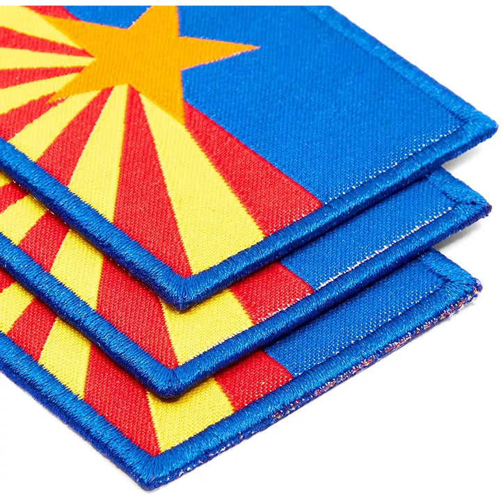 Okuna Outpost 12 Pack Woven Iron on State Patches, Arizona Flag Appliques (3 X 2 In)