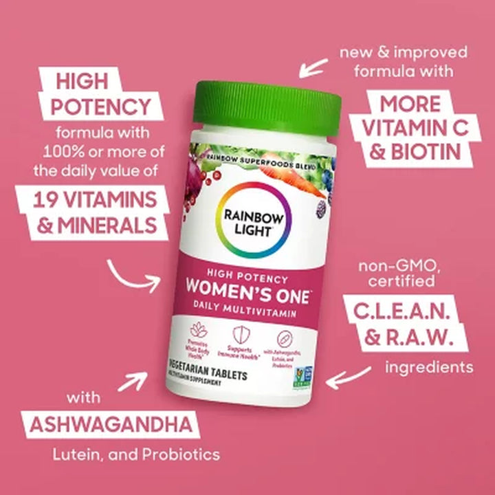 Rainbow Light Women'S One Multivitamin plus Superfoods & Probiotics Tablets 180 Ct.