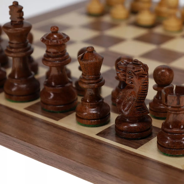 WE Games Weighted Wooden Staunton Chess Set, 11.5 In. Board, 2.5 In. King