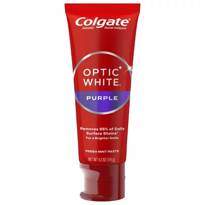 Colgate Optic White Purple Whitening Toothpaste, 4.2 Oz., 4 Pk.