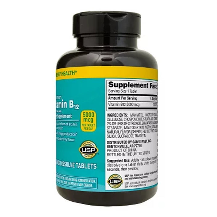 Member'S Mark Sublingual Vitamin B12 5000Mcg Methylcobalamin, 300 Ct.