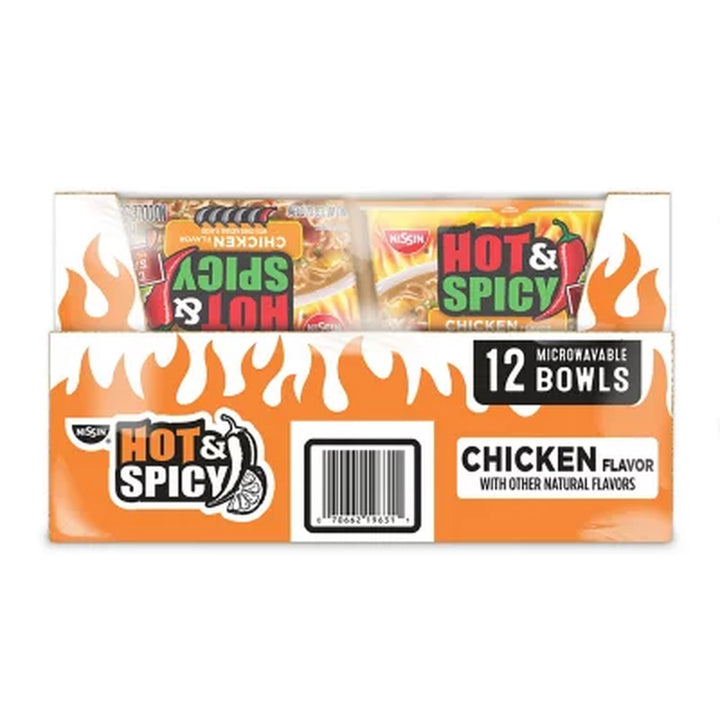 Nissin Hot and Spicy Chicken Bowl (3.32 Oz., 12 Pk.)