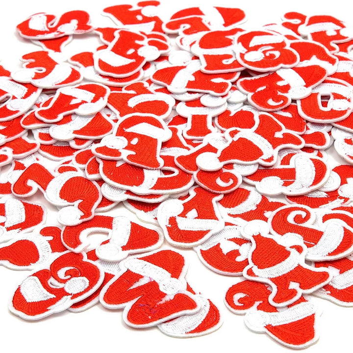 Bright Creations 78-Pack Christmas Hat Alphabet Iron on Patches, 3 Sets Red Letters (1.5 In)