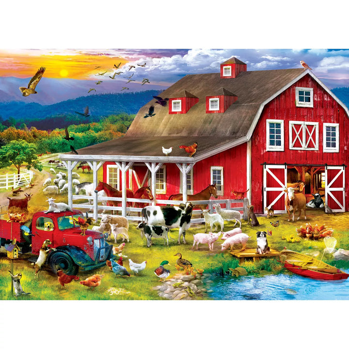 Masterpieces 1000 Piece Jigsaw Puzzle - the Barnyard Crowd - 26.8"X19.3".