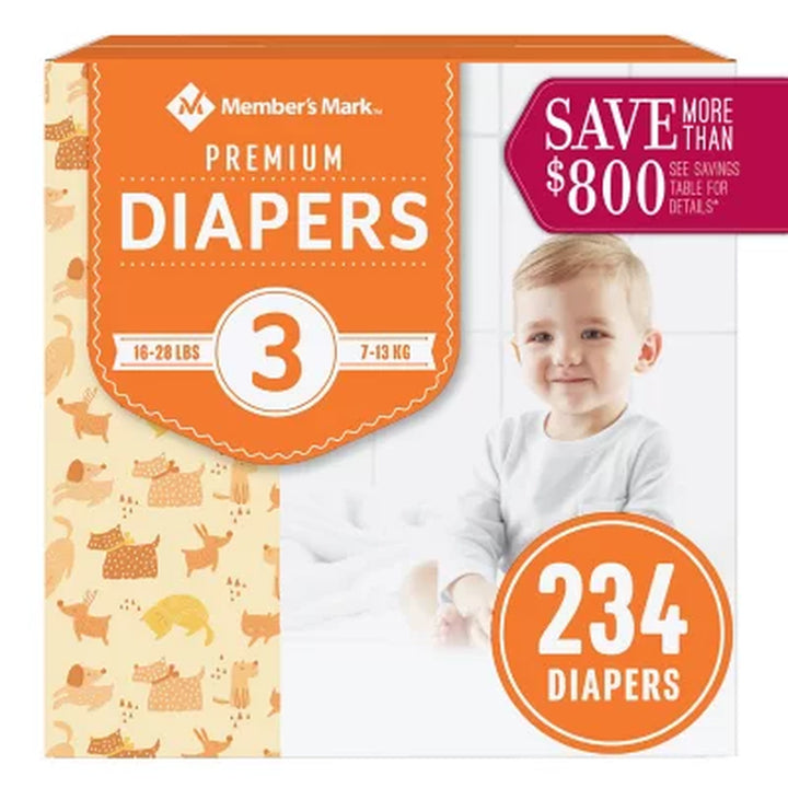 Member'S Mark Premium Baby Diapers, Sizes: Newborn - 7