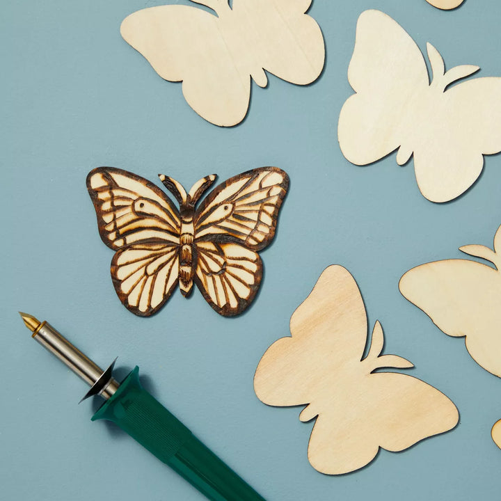 Juvale 24 Pack Unfinished Wood Butterfly Cutouts for Crafts, 2.5Mm DIY Wooden Butterflies Slice Pieces, 3.7 X 2.7 Inches