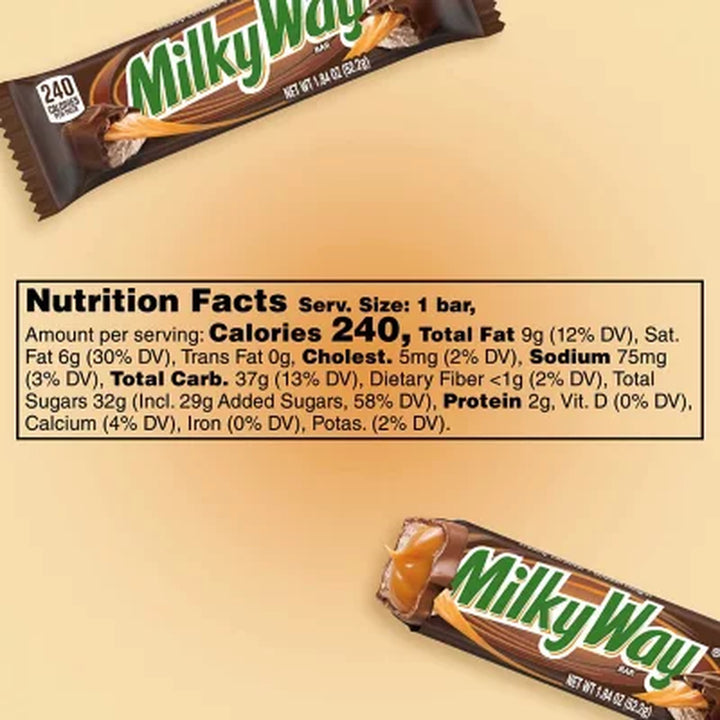 Milky Way Chocolate Candy Bars, Full Size, 1.84 Oz., 36 Pk.