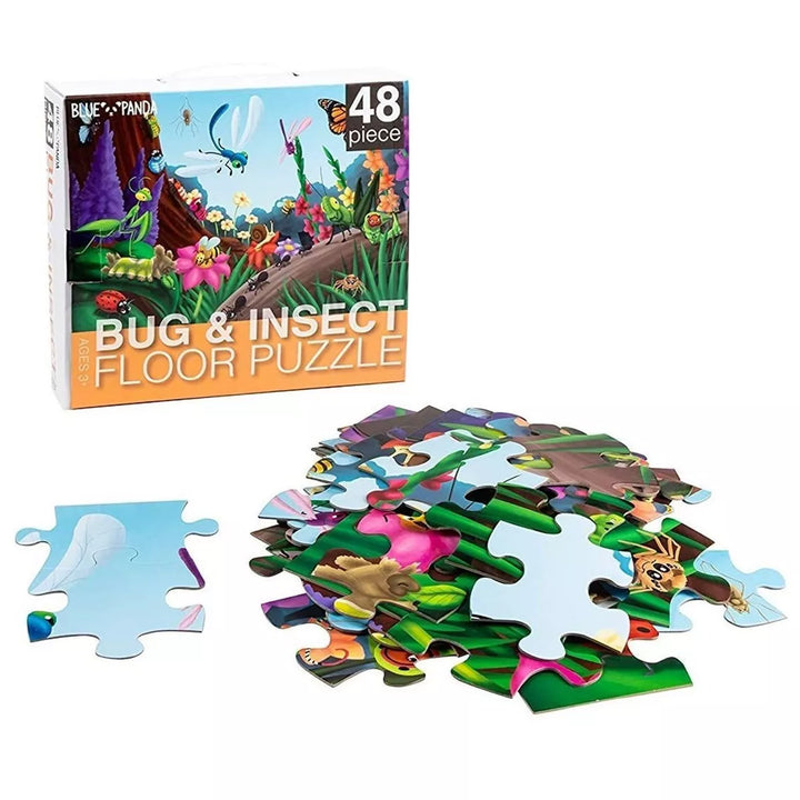 Blue Panda 48 Piece Giant Floor Puzzle for Kids Ages 4+, Bugs and Insects Puzzles for Classroom, Learning Activity, 2 X 3 Feet