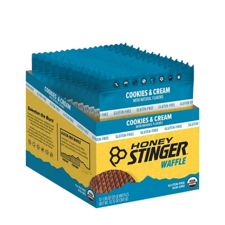 Honey Stinger Organic Gluten-Free Cookies and Cream Waffles 12 Ct.