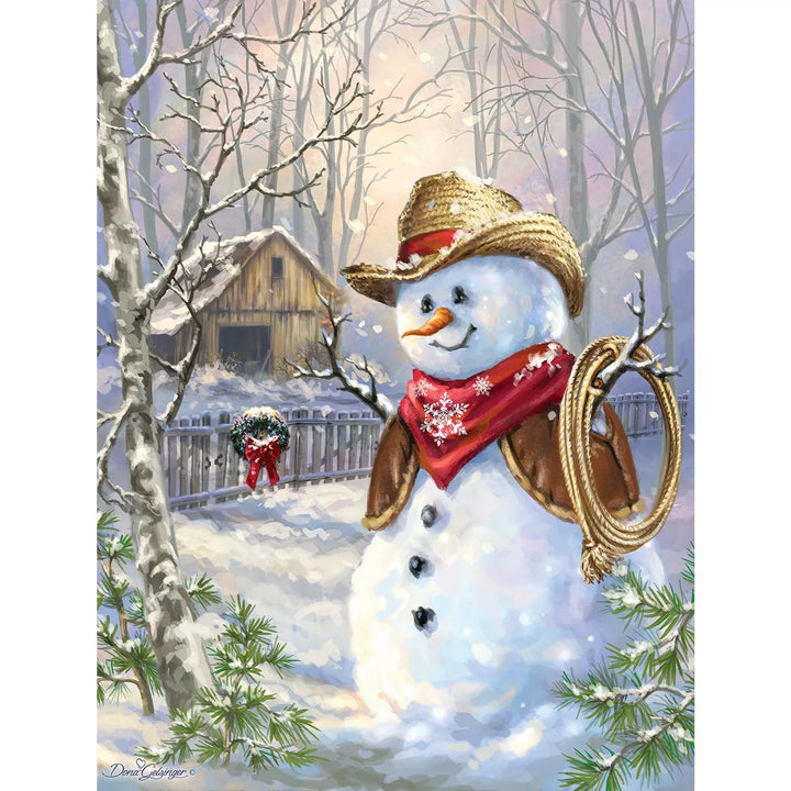 Sunsout Snow Cowboy 300 Pc Jigsaw Puzzle 57246