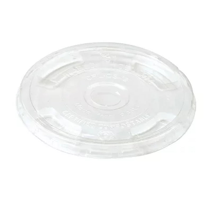 World Centric TPLA Compostable Plant-Based Cold Cup Lids, Fits 9-24 Oz. 200 Ct.