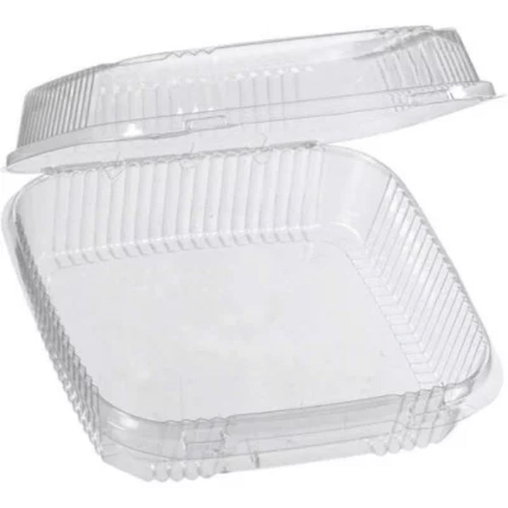 Hefty Clear Hinged Lid Plastic Container, 8" X 8" (125 Ct.)