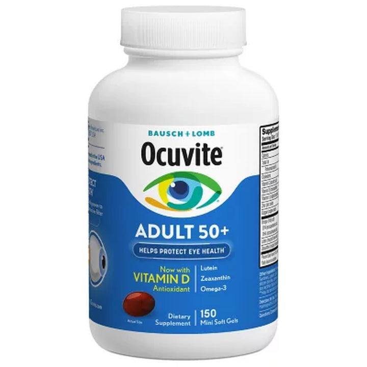 Bausch + Lomb Ocuvite Adult 50+ Eye Supplement Mini Softgels 150 Ct.