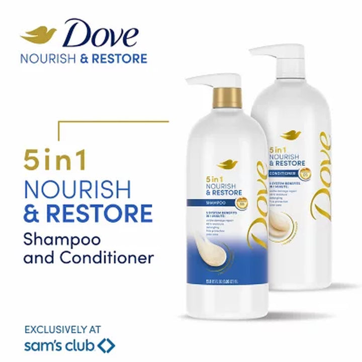 Dove Nourish & Restore 5-In-1 Shampoo, 33.8 Fl. Oz.