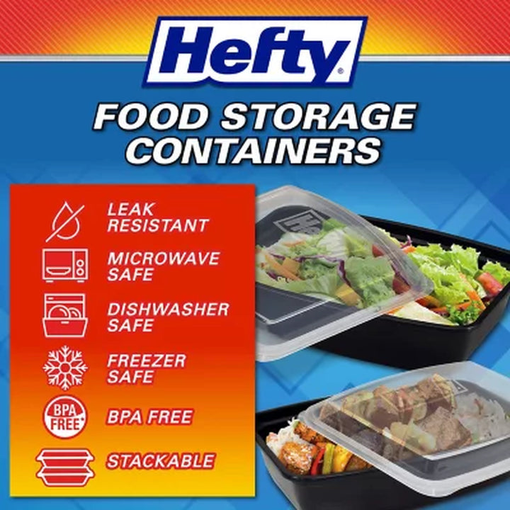 Hefty Food Storage Containers with Lids (28 Oz., 60 Pc.)