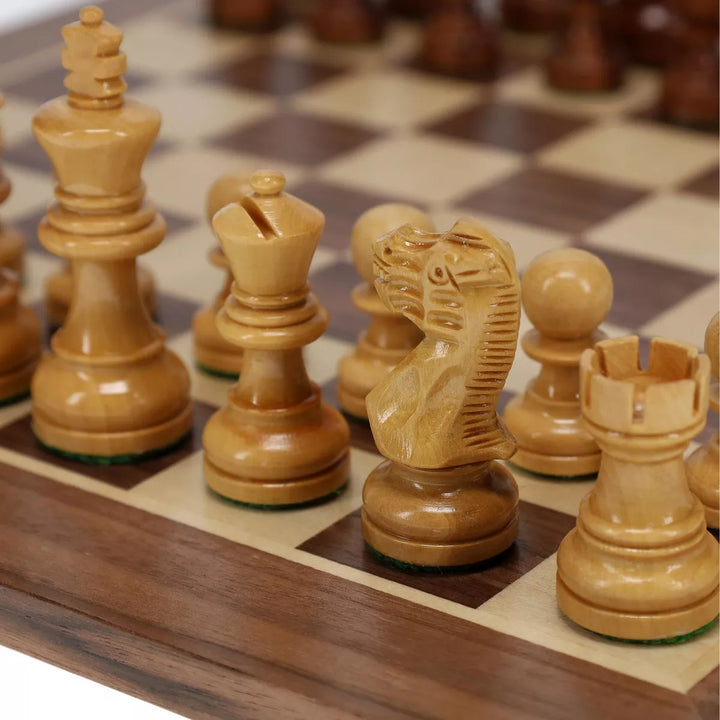 WE Games Weighted Wooden Staunton Chess Set, 11.5 In. Board, 2.5 In. King