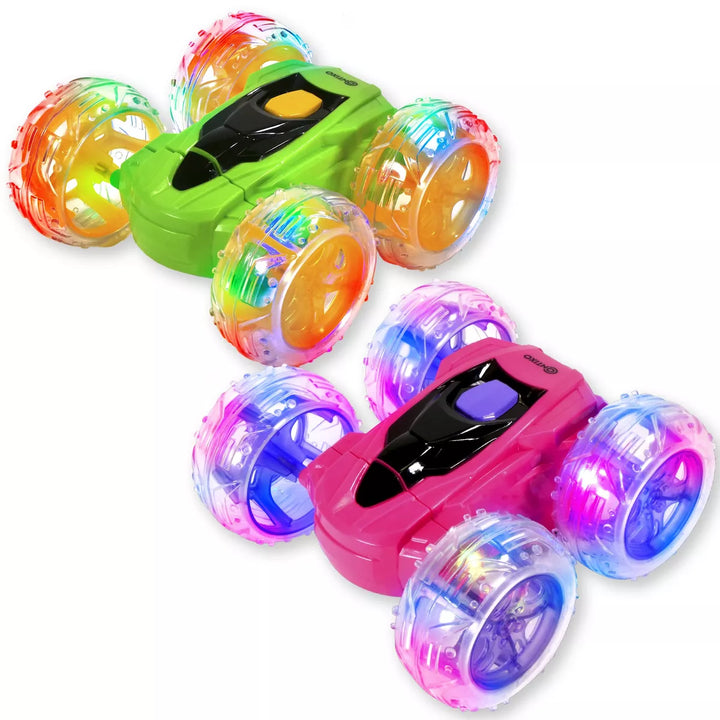 Contixo SC3 RC Flip Racer Stunt Car 2-Pack Pink and Green