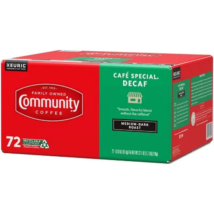 Community Coffee Café Special Decaf Medium-Dark Roast Single Serve (72 Ct.)