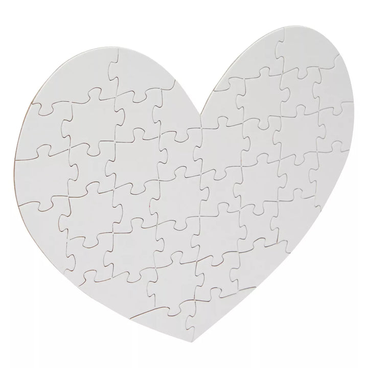 Bright Creations Set of 12 Heart Shaped Blank Jigsaw Puzzles to Draw On, DIY Crafts, Valentine'S Gifts, 40 Pieces Each