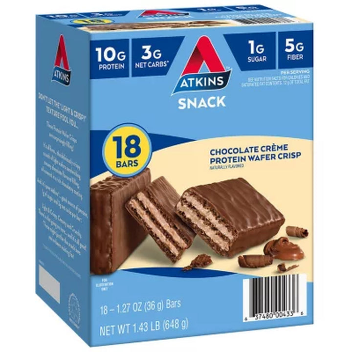 Atkins Protein Wafer Crisps, Chocolate Creme 18 Ct.