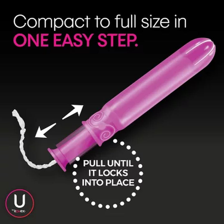 U by Kotex Click for Your Perfect Fit Compact Tampons, Unscented - Various Sizes, 30 Ct.