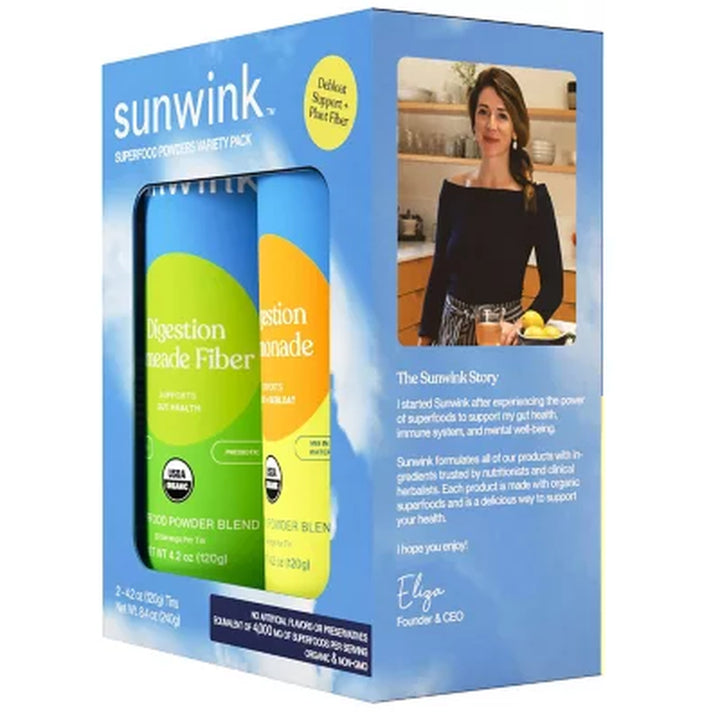 Sunwink Daily Debloat + Fiber Superfood Powder Duo 4.2 Oz., 2 Pk.