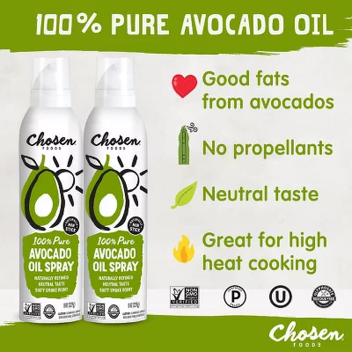 Chosen Foods Avocado Oil Cooking Spray, 16Oz.