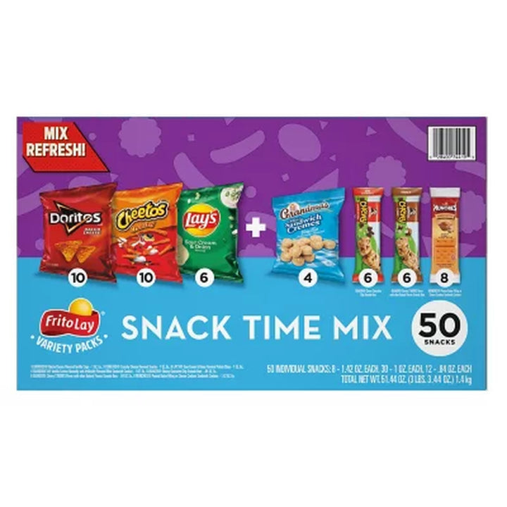 Frito Lay Snack Time Mix, Variety Pack Snacks, 50 Pk.