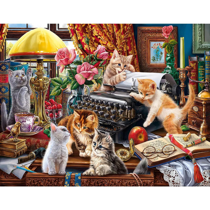 Sunsout Kittens in the Writer'S Office 1000 Pc Large Pieces Jigsaw Puzzle 42948