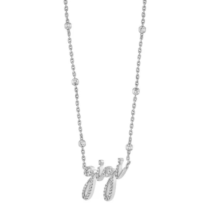Sterling Silver and Diamond Identity Necklace