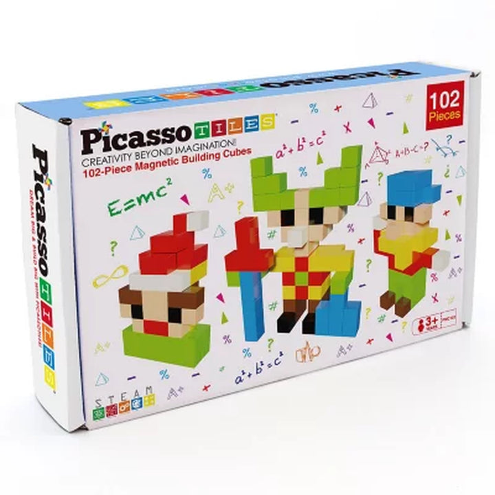 Picassotiles 102 Piece Pixel Magnetic Puzzle Cube Set