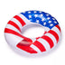 Swimline 90196 round 36 Inch Inflatable Patriotic American Flag Swimming Pool or Lake Tube Lounger Water Float for Kids and Adults, Red, White, Blue