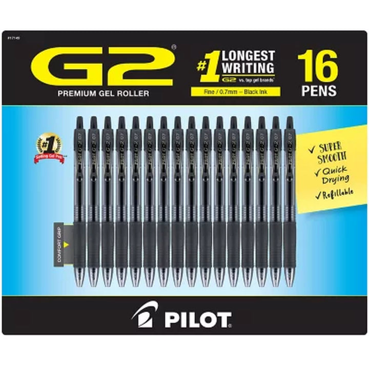 Pilot G2 Retractable Gel Pens, Fine 0.7Mm, 16 Pack, Select Color