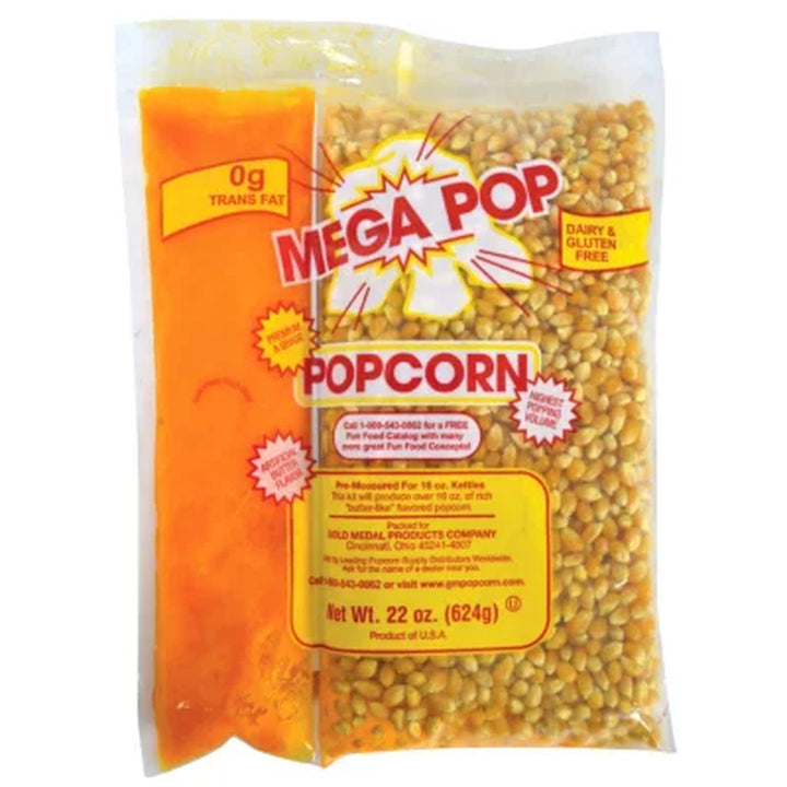 Gold Medal Mega Pop Corn, Oil and Salt Kit 16 Oz. Kit, 20 Ct.