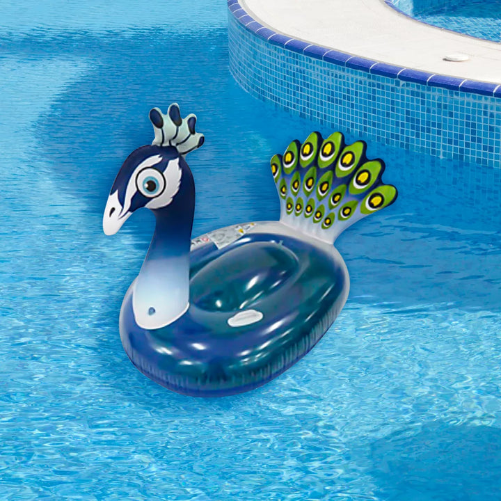 Pool Central 4.75' Purple Inflatable Peacock Swimming Pool Float